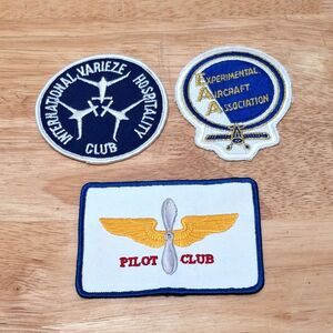 Vintage EAA Experimental Aircraft Association Patch Pilot Club Aviation Lot of 3